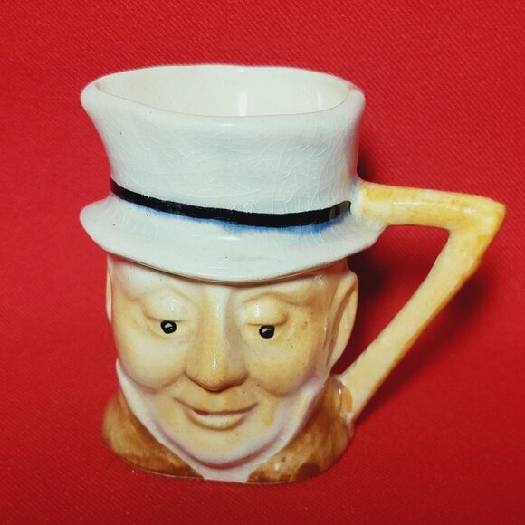 Vintage Dickens Toby Style Mug Cane Handle Creamer Cup - Picture 1 of 11